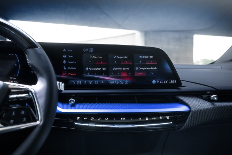 The 2026 OPTIQ-V Display Screen Displaying the V-Mode Settings | Cadillac of Knoxville in KNOXVILLE TN