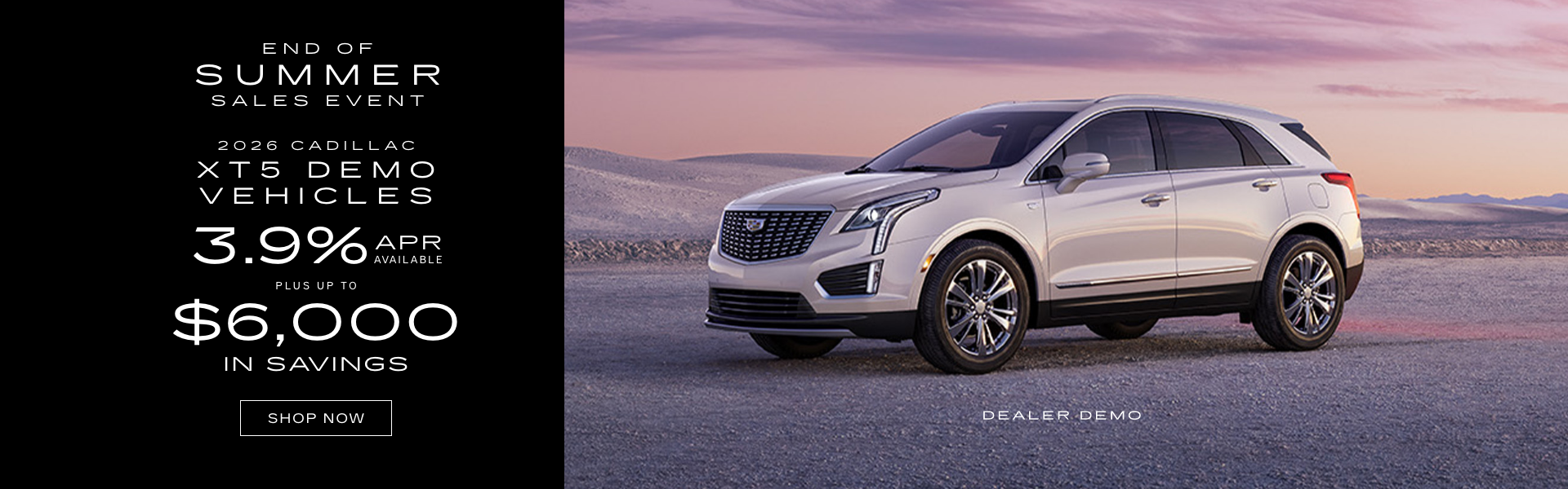 Up to $6,000 In Savings on XT5 Demo Vehicles